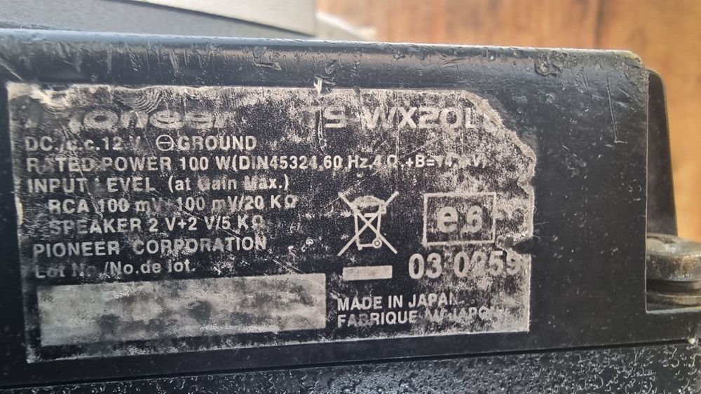 Сабуфер Pioneer TS-WX20LPA ,Ts-wx20lpa