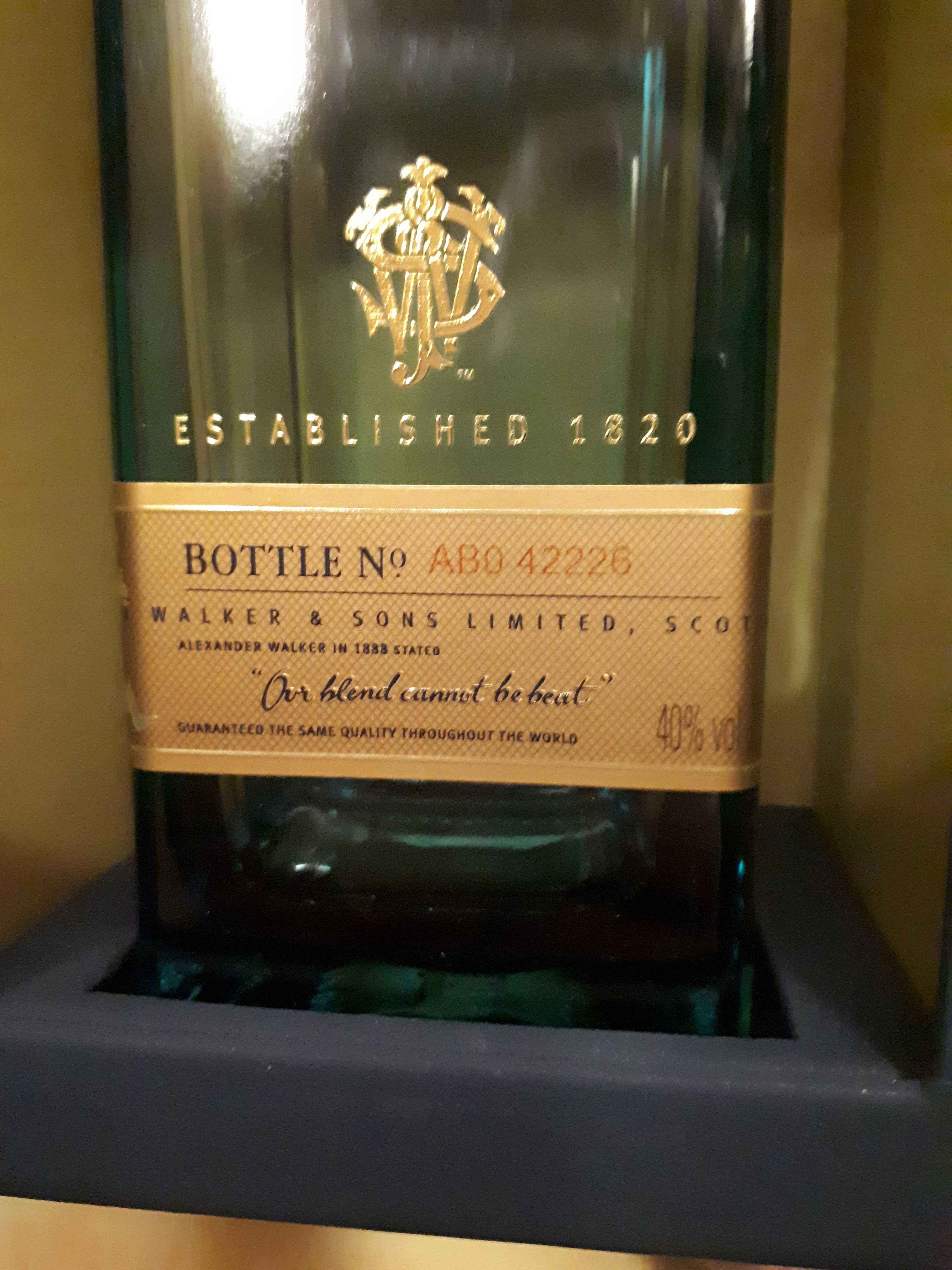 коробка и бутылка виски Johnnie Walker blue label блю лейбл