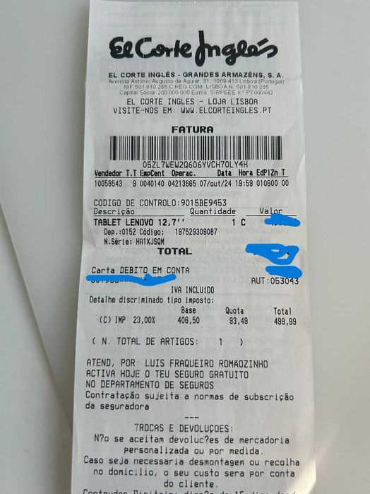 Tablet Lenovo TabP12 - Outubro 2024