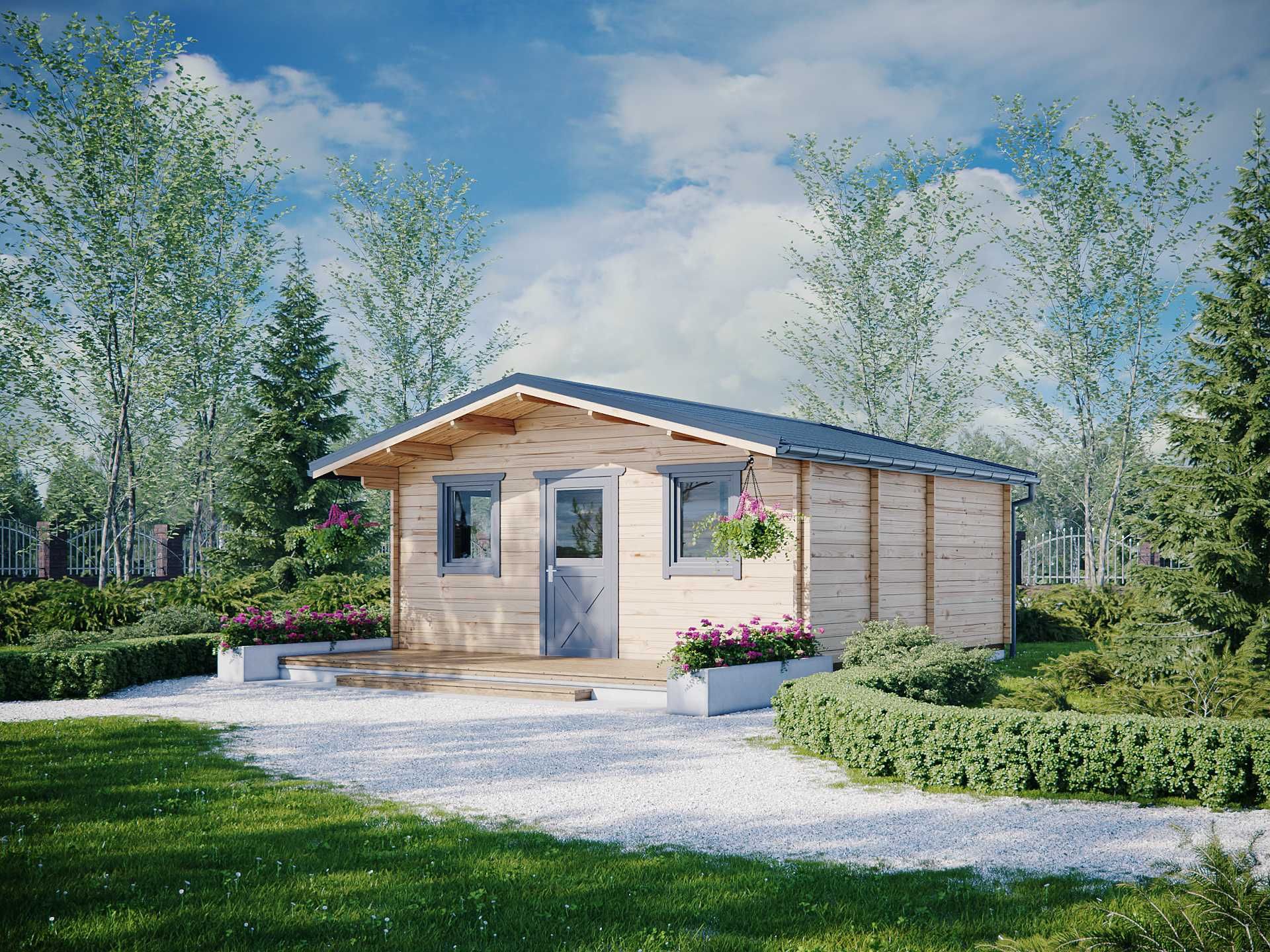 Drewniany domek letniskowy Nela 32 m2 - ROD, ośrodek wypoczynkowy