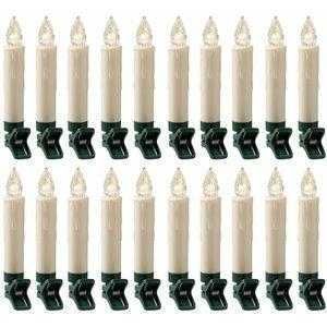 Cвічки БІЛІ ТЕПЛІ з кліпсами на ялинку 20 шт бездротові