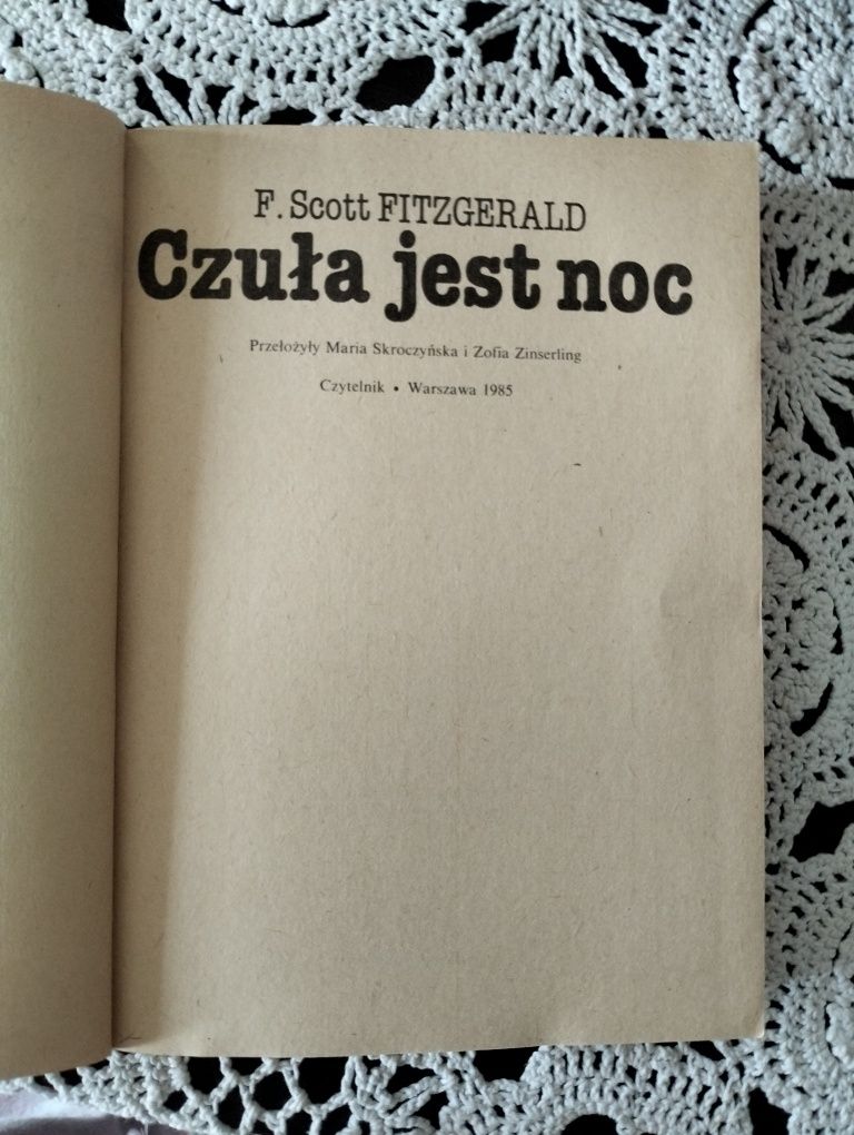 Książka : Czuła jest noc - F. Scott Fitzgerald