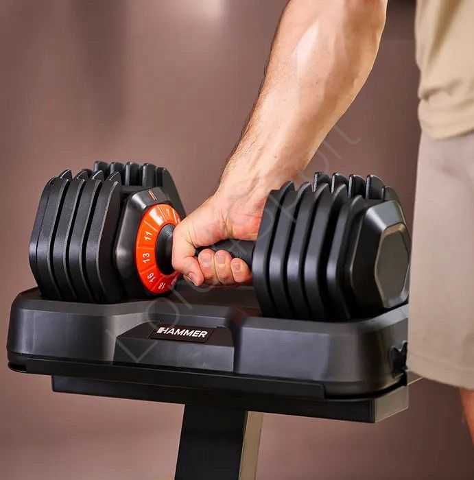Zestaw hantli systemowych ze stojakiem 2 x 25 kg HAMMER STRONGLOCK 4.0