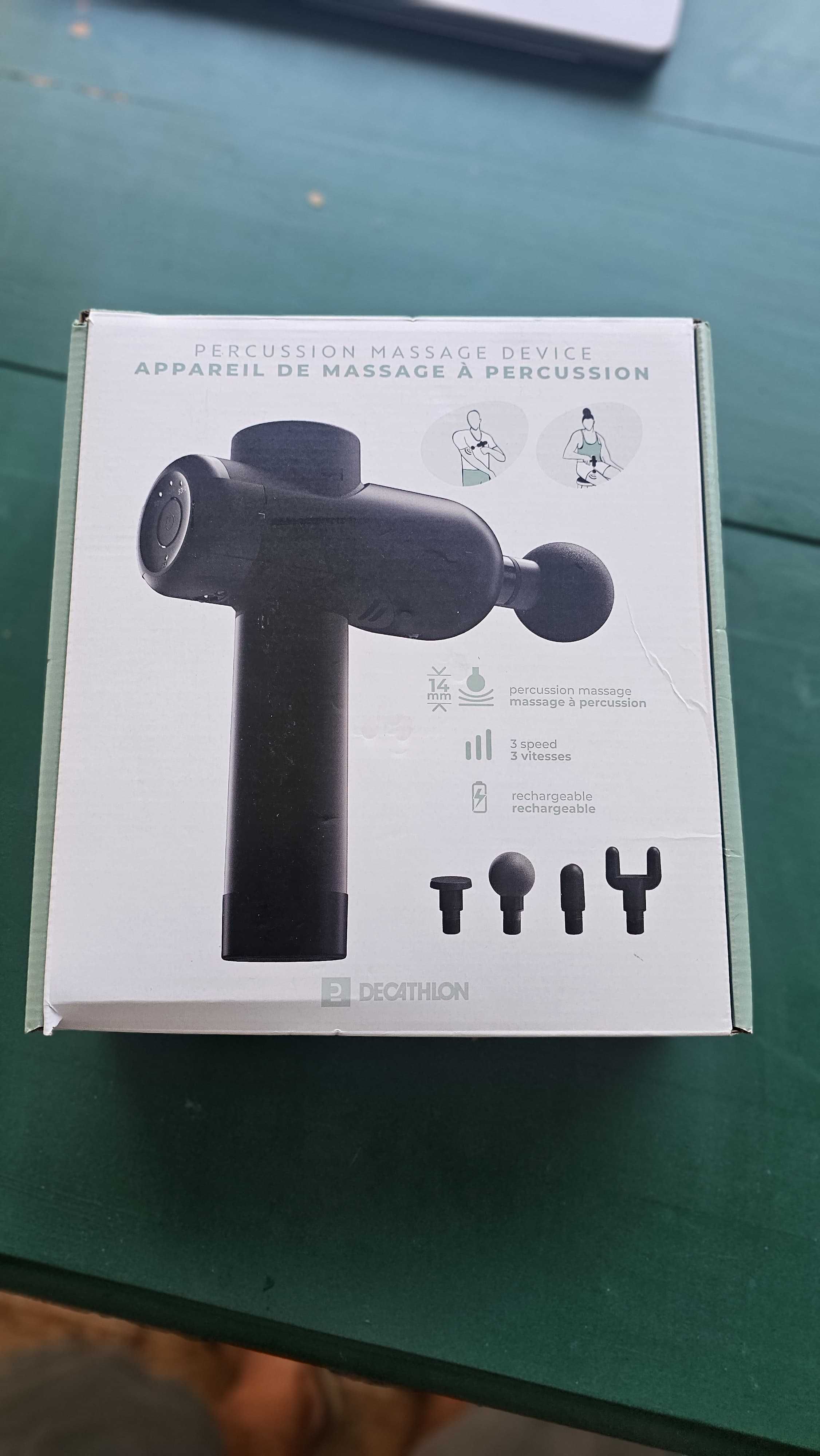 Pistola de Massagem Decathlon na caixa com garantia