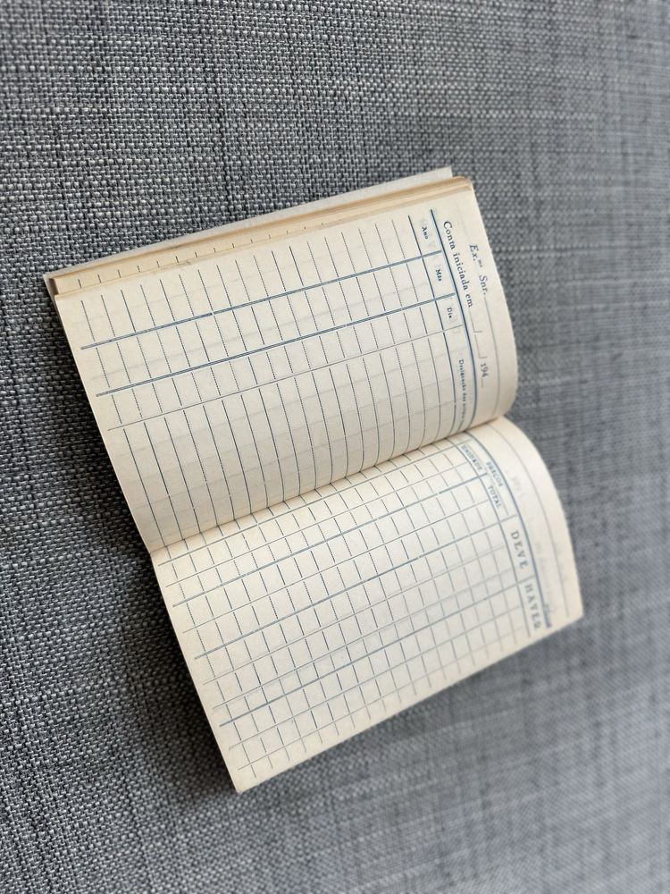 Caderno de mercearia da decada de 40