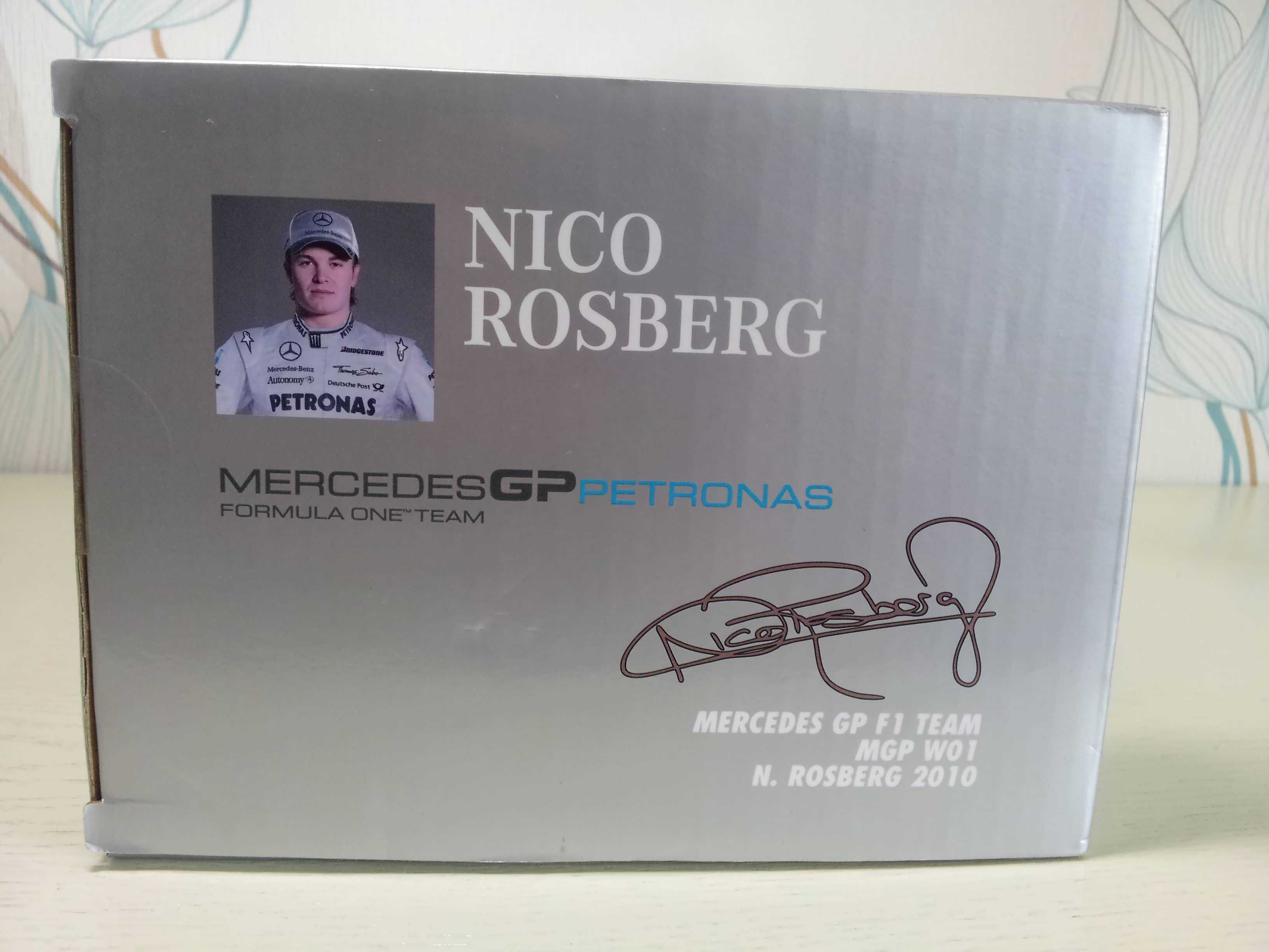 Формула 1 масштабная модель Mercedes F1 Nico Rosberg Minichamps 1:18
