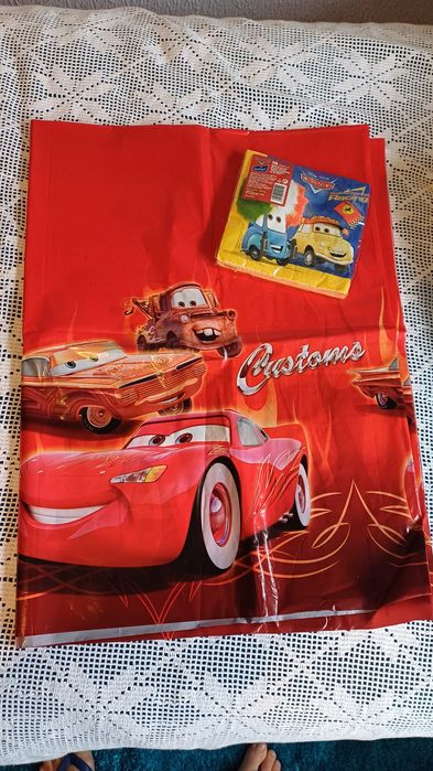 Toalha  e guardanapos  festa cars