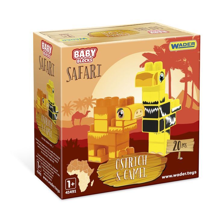 Klocki Dla Dzieci Wader Struś I Wielbłąd Safari 20 El.