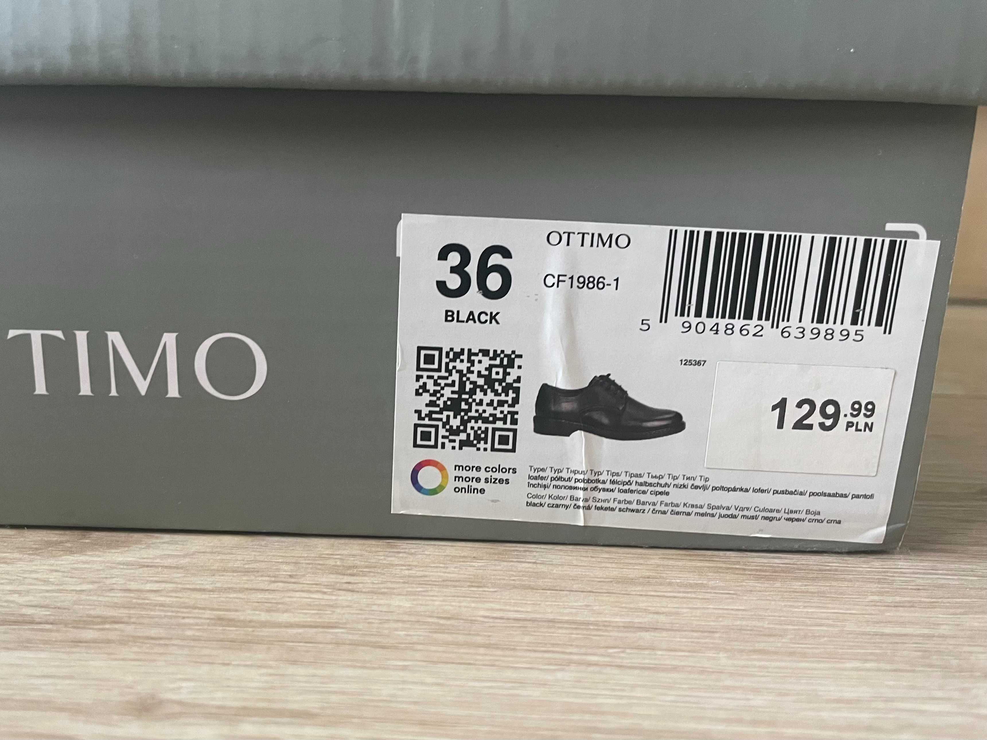 Buty Ottimo 36 komunijne wizytowe eleganckie czarne