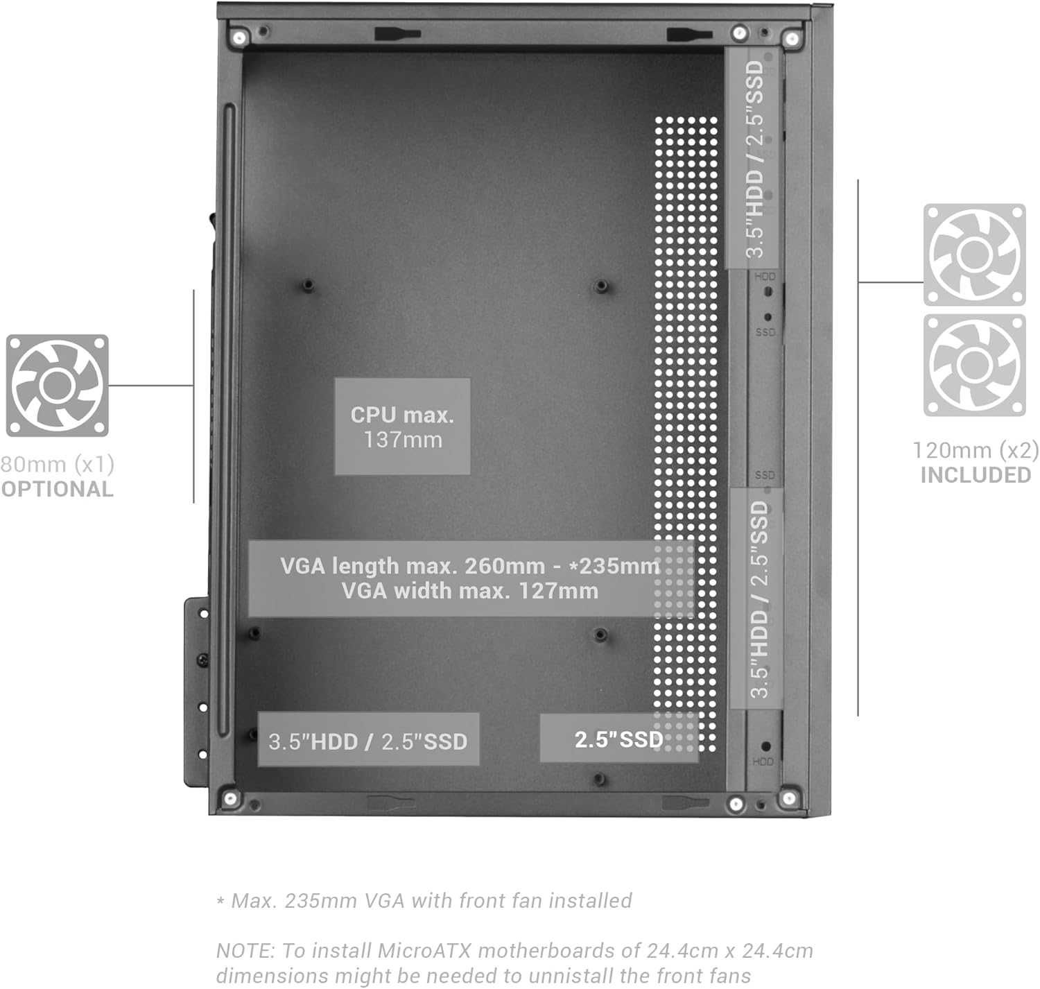 корпус MARSGAMING MC-CORE  компактний ігровий корпус MicroATX