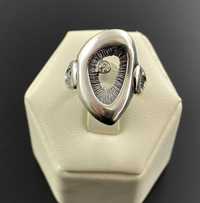 Śliczny nietypowy srebrny pierścionek Ag925 r15