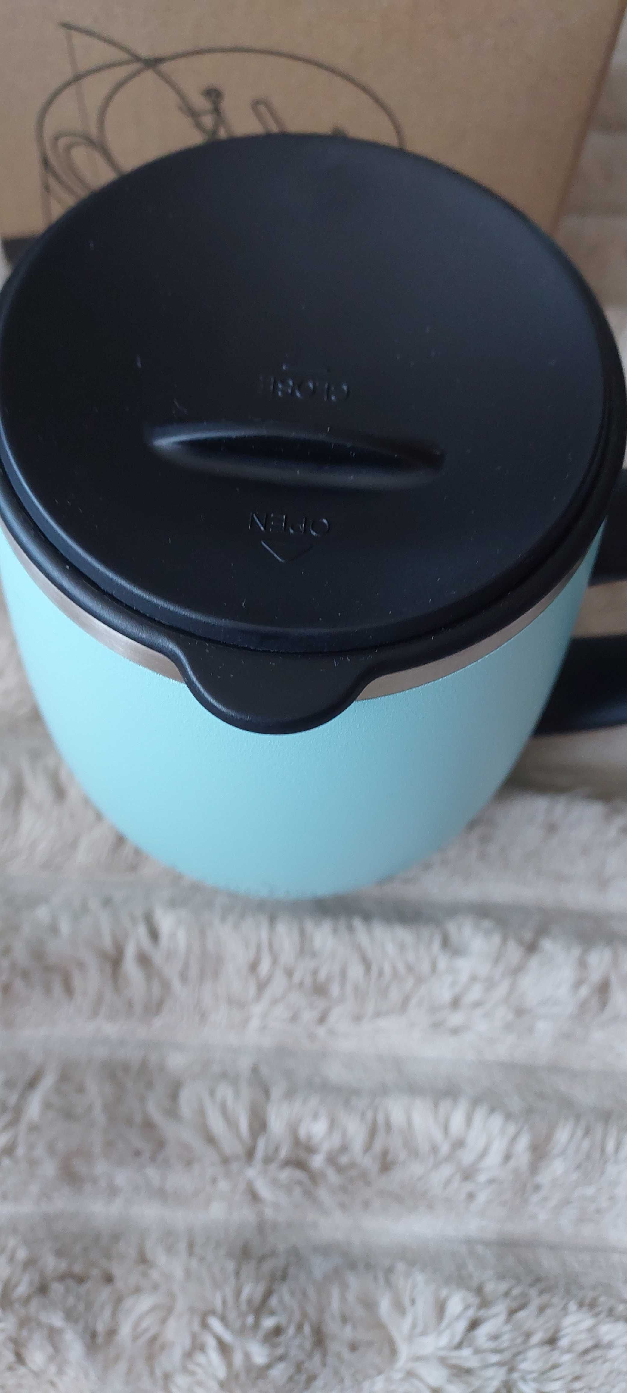 GRANDTIES Izolowany Kubek do Kawy z Przesuwaną Pokrywką 460 ml
