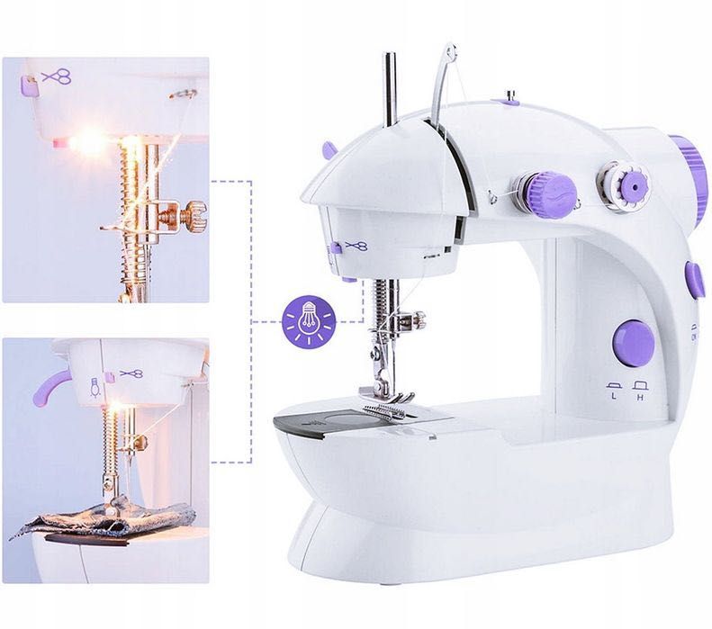 MASZYNA DO SZYCIA + Akcesoria + Zasilacz MOCNA wytrzymała przenośna