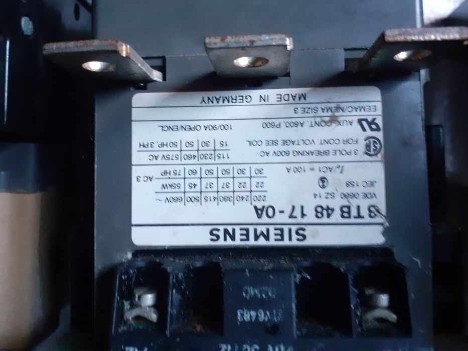 Магнитный пускатель сименс 3тв-50. 3тв-48. 3тв-46. Контактор сименс.