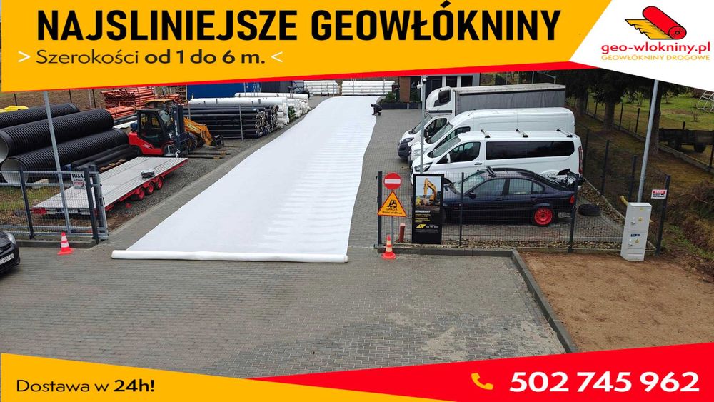Geowłóknina Najsilniejsza PP Polipropylen od 1 do 6 geotkanina Drogowa