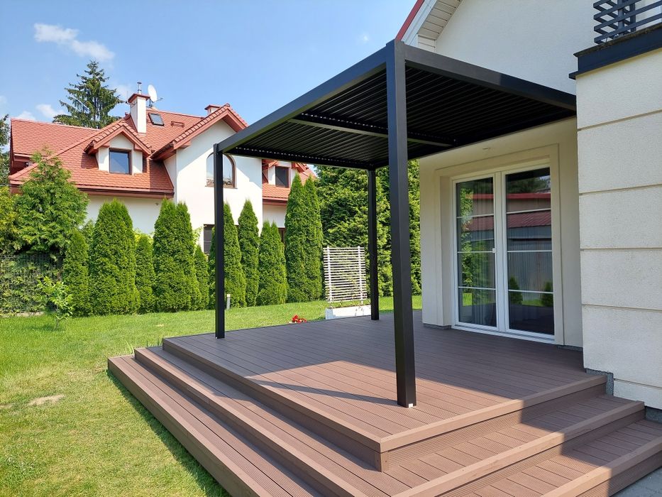 Taras / deski kompozytowe i drewno natur. /zadaszenie tarasu / balkony