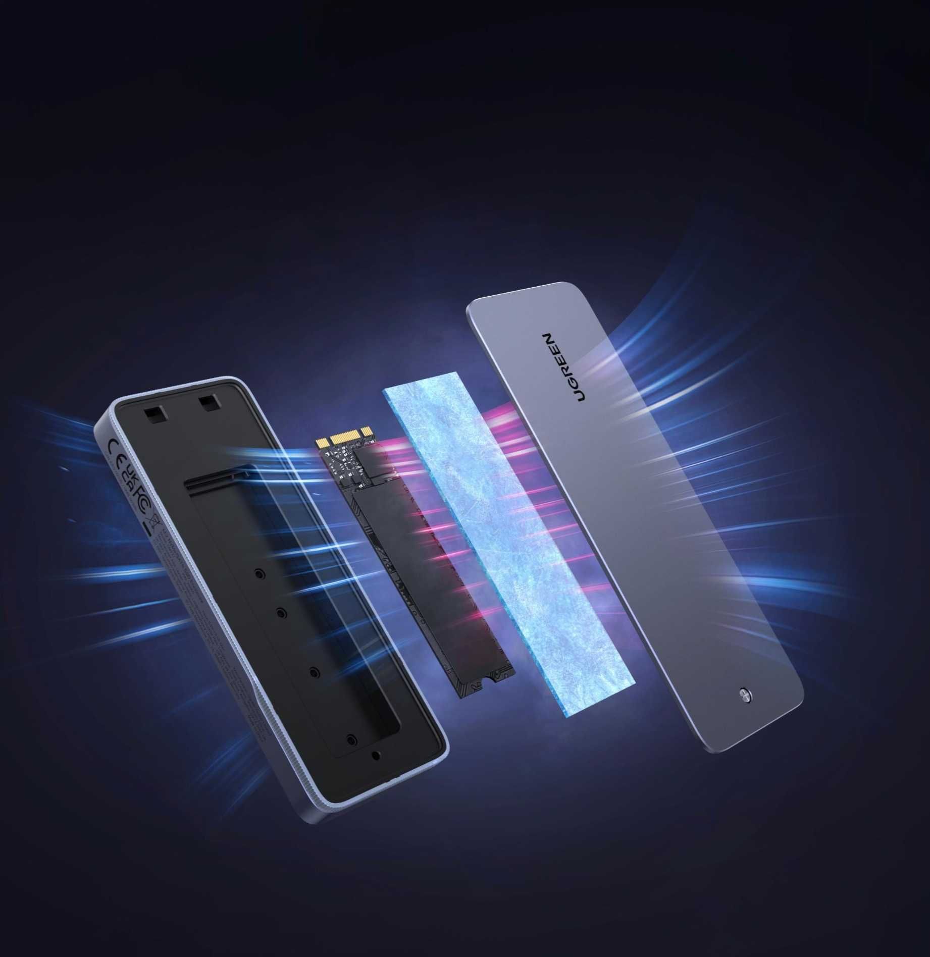 Карман для жестких дисков внешний UGREEN CM777 20 Gbps M.2 NVMe
