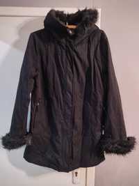 New Look parka kurtka ocieplana 18/46 czarna z kapturem