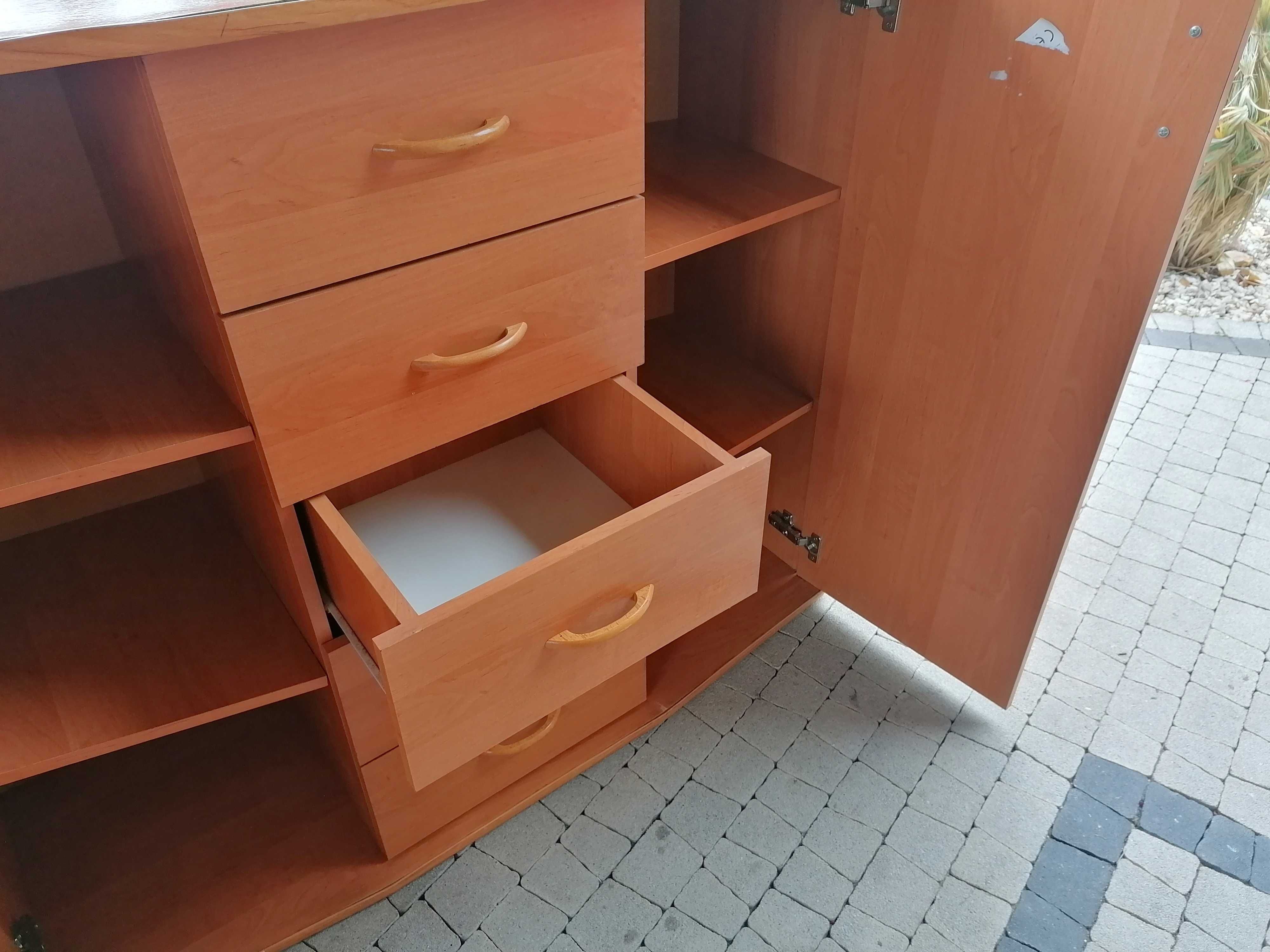 Komoda Duża Pojemna z szufladami i półkami