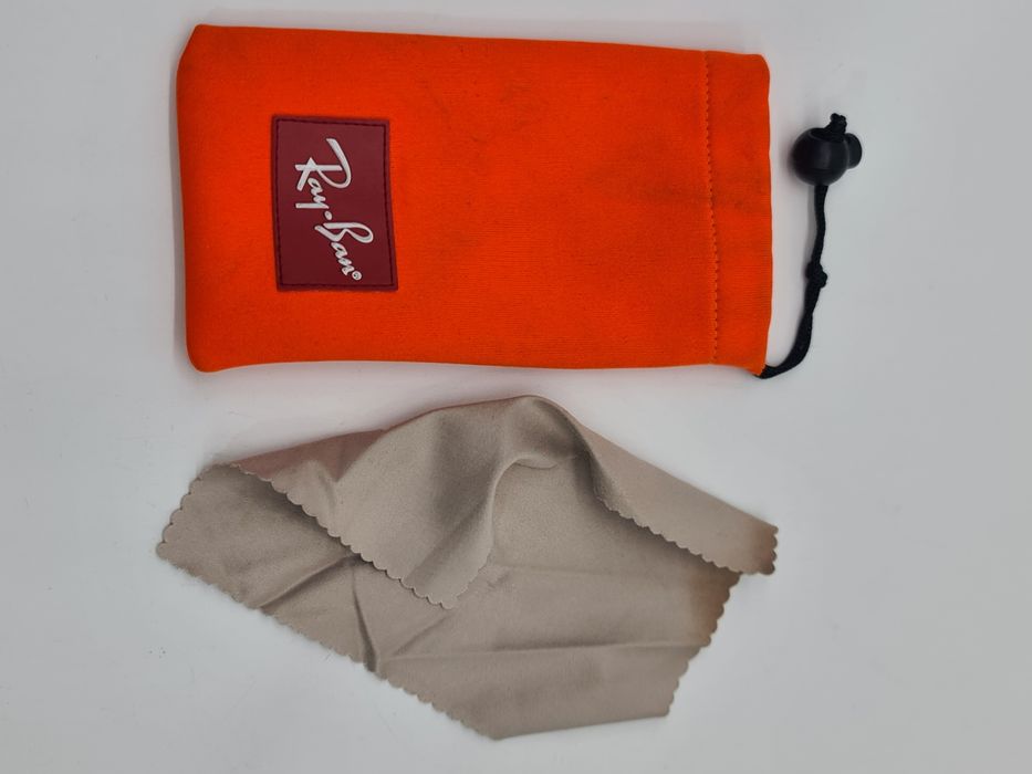 Bolsa para óculos RAYBAN laranja com pano de limpeza