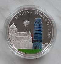 Srebrna moneta z Palau-5 dolarów-Krzywa Wieża w Pizie