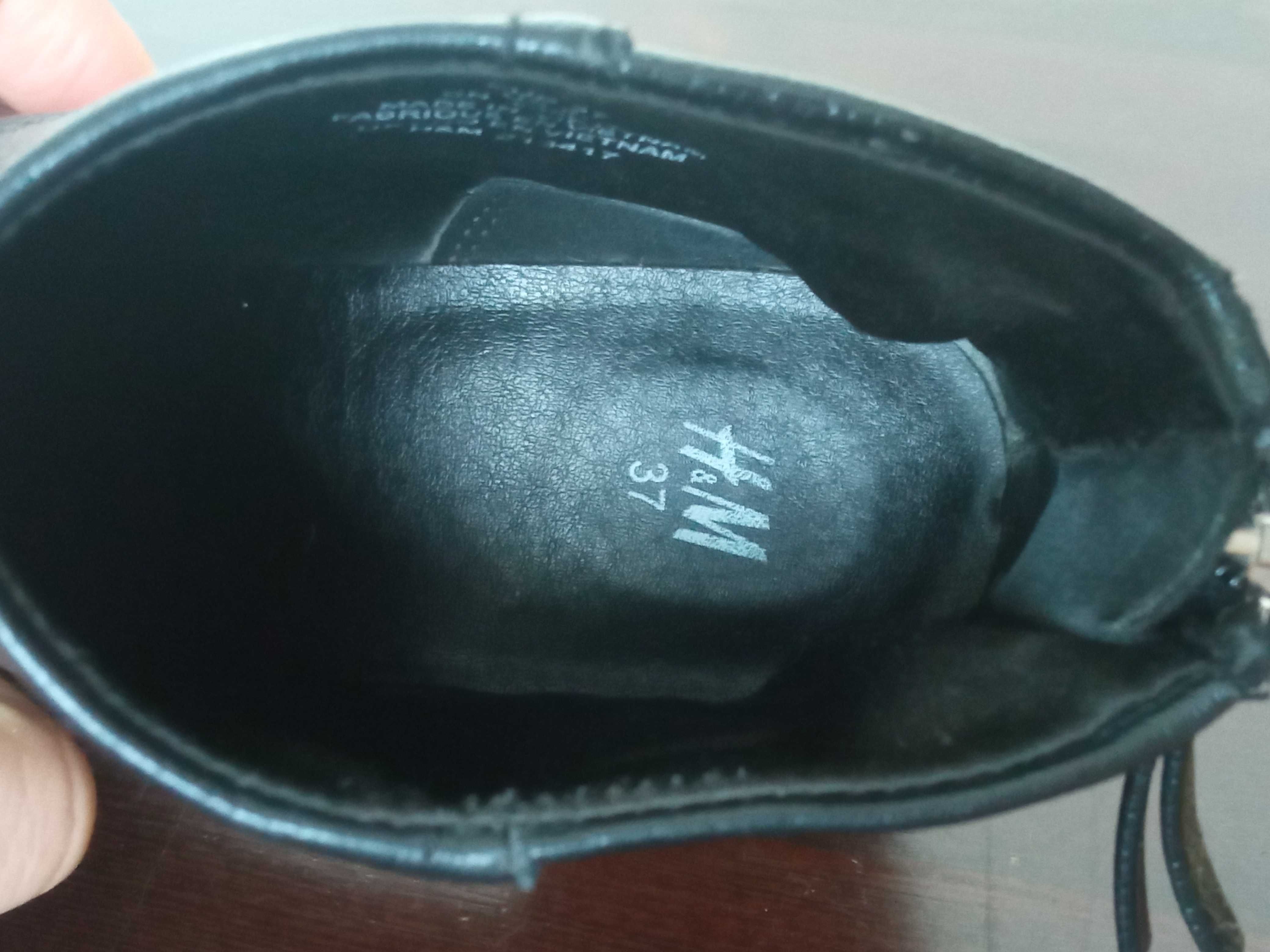 Buty damskie Botki na obcasie H&M czarne 37 wiosenne jesienne