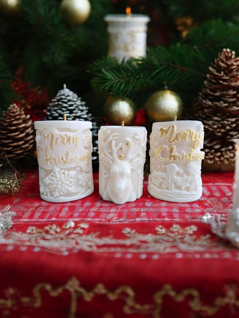 Zestaw 3 świątecznych świec sojowych Christmas świece sojowe świeca so