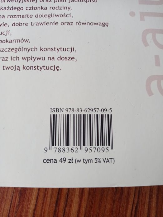Książka Gotuj z ajurwedą dla zdrowia Usha Lad Vasant Lad NOWA TANIO