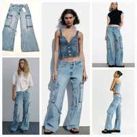 Нові трендові джинси Zara із зав'язками, оригінал Португалія