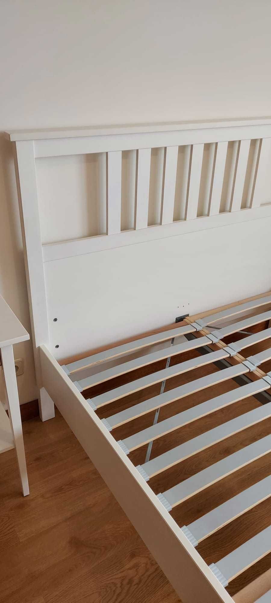 Vendo cama casal e mesas cabeceira, IKEA, Hemnes, Branco, como novo