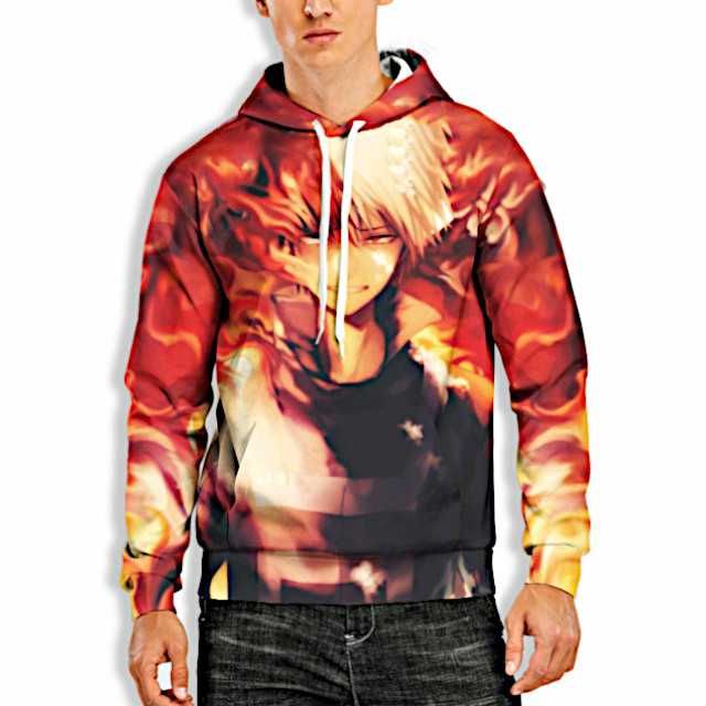 3D Hoodie Camisola Com Capuz Vermelho