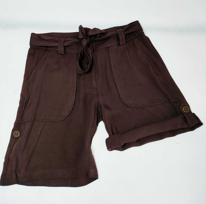 Spodenki damskie z wiskozy regulowane brązowe LA REDOUTE 32 XS SKD0012