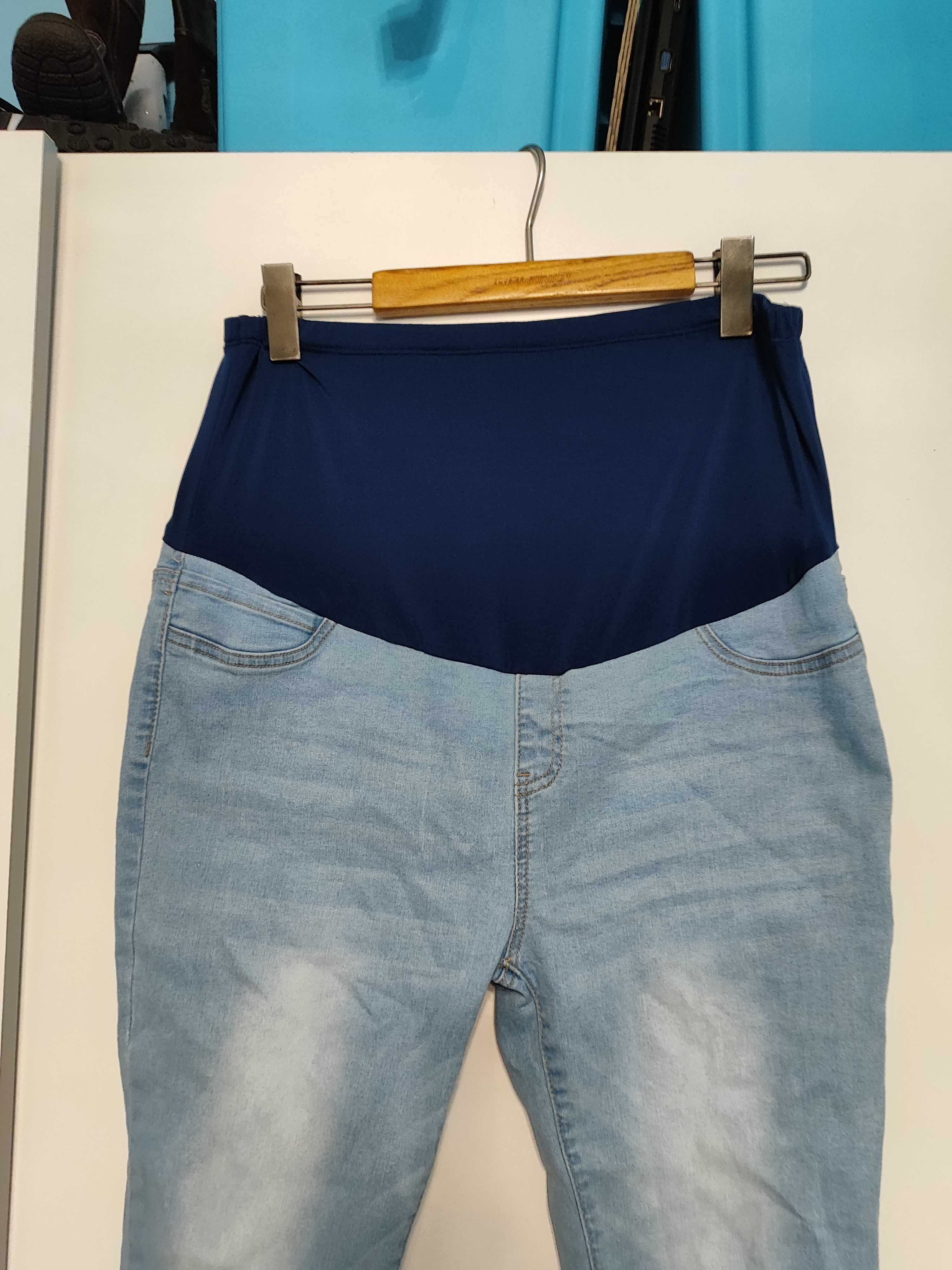 Shein spodnie jeansowe rurki ciążowe 44