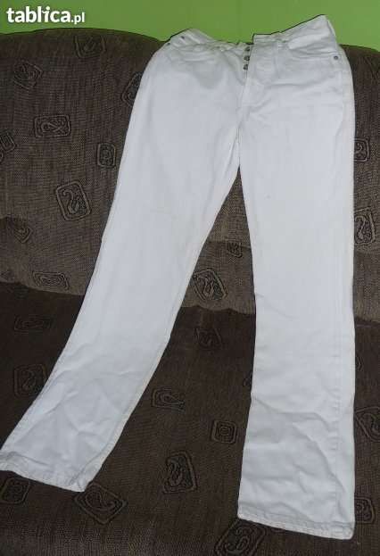 Białe dżinsy (jeansy) 100 % bawełna, rozmiar z metki: 29