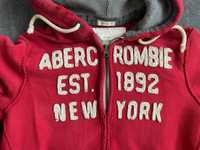 Bluza, Hoodie z kapturem Abercrombie & Fitch, A&F, czerwona,  L, USA