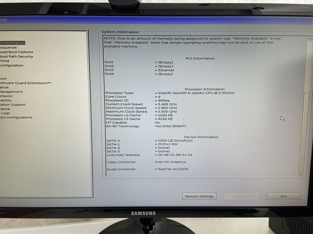 Сервер Dell PowerEdge T40