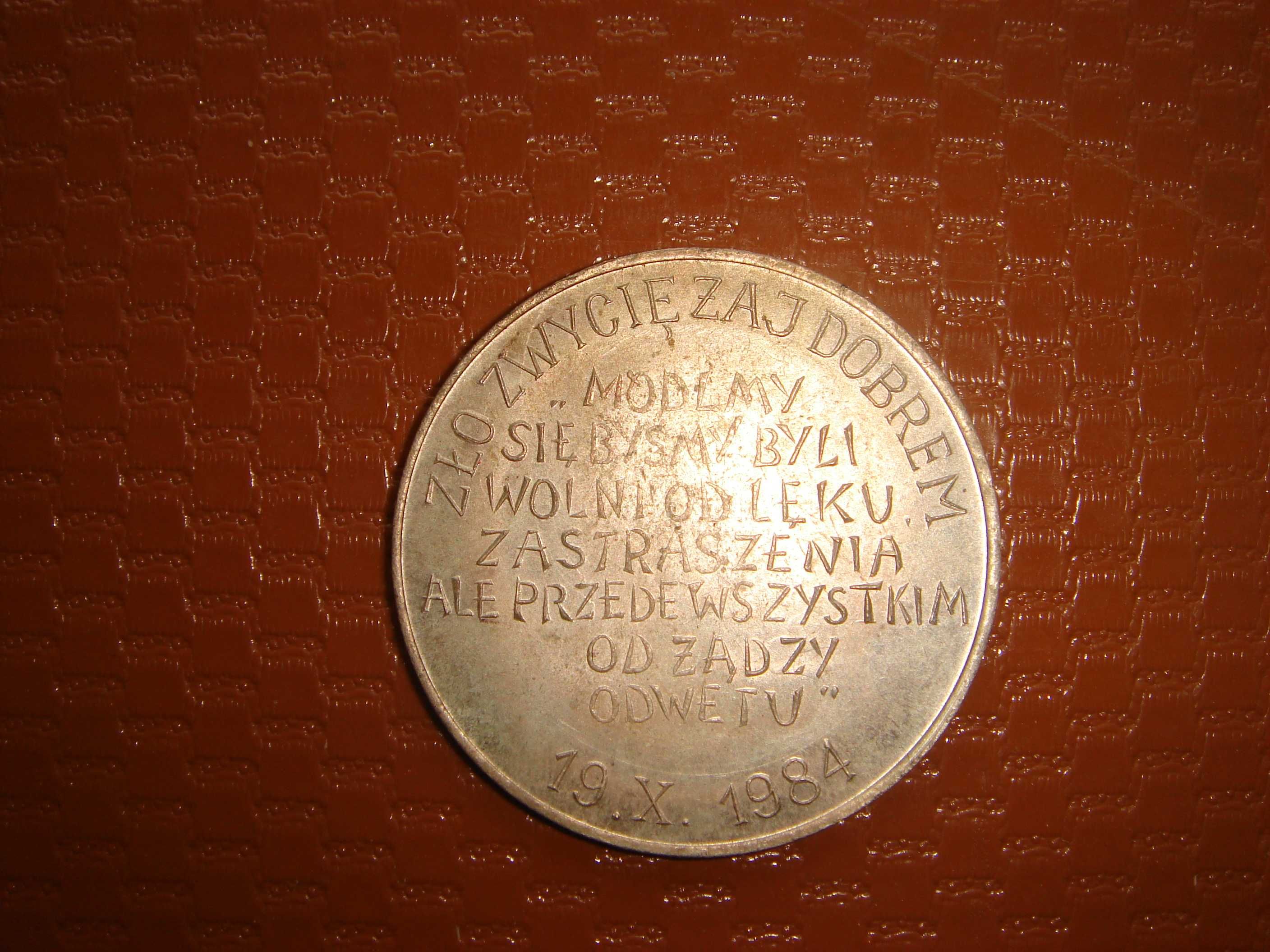 Medal ks. Jerzy Popiełuszko 1984 rok