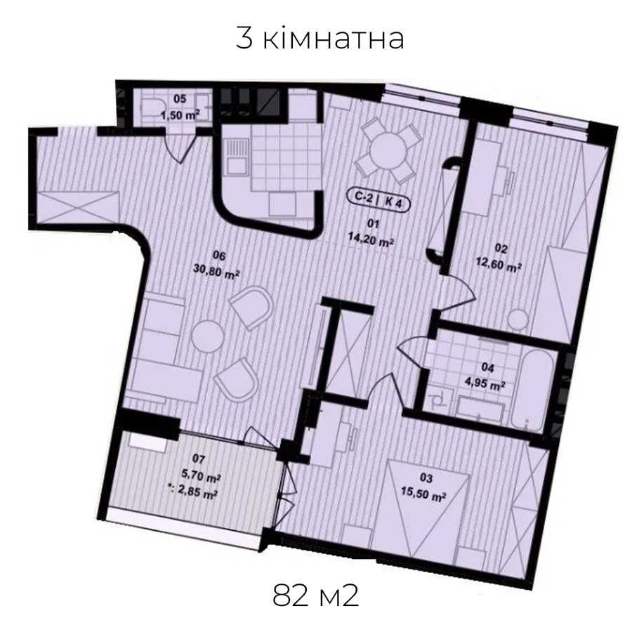 Квартира з панорамою на центр міста та річку, від забудовника