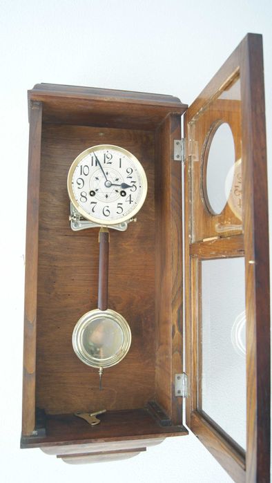 235 Zegar wiszący mechaniczny Carl Werner antyk