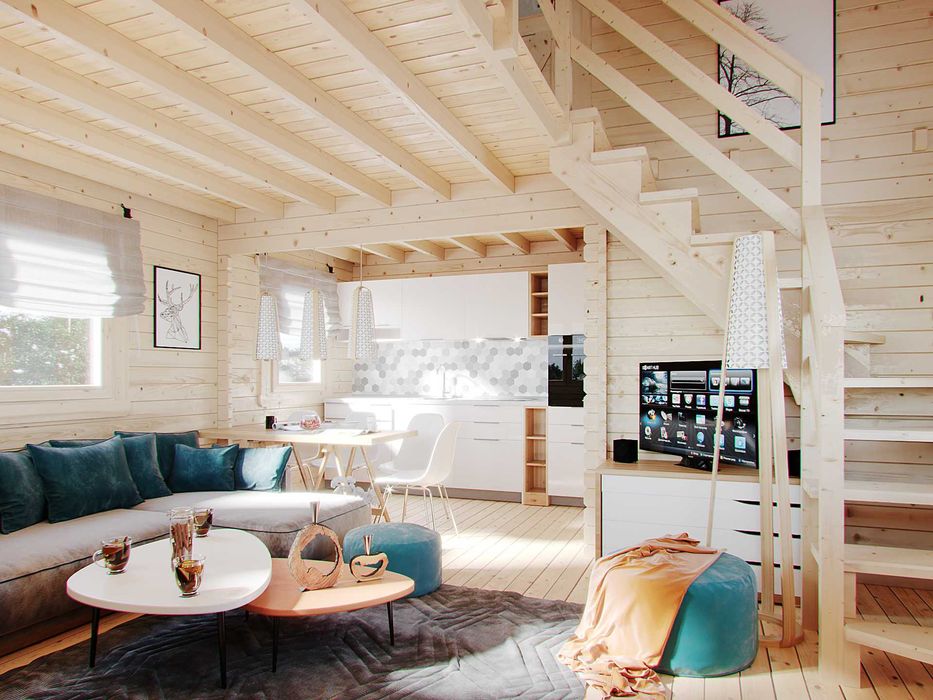 Drewniany domek letniskowy z poddaszem bez pozwolenia 5x7m