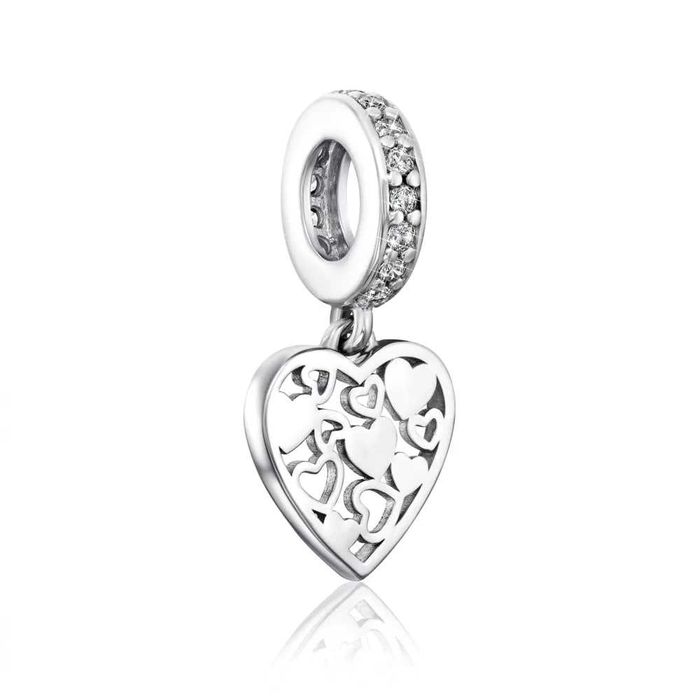 Срібна намистина шарм з фіанітами