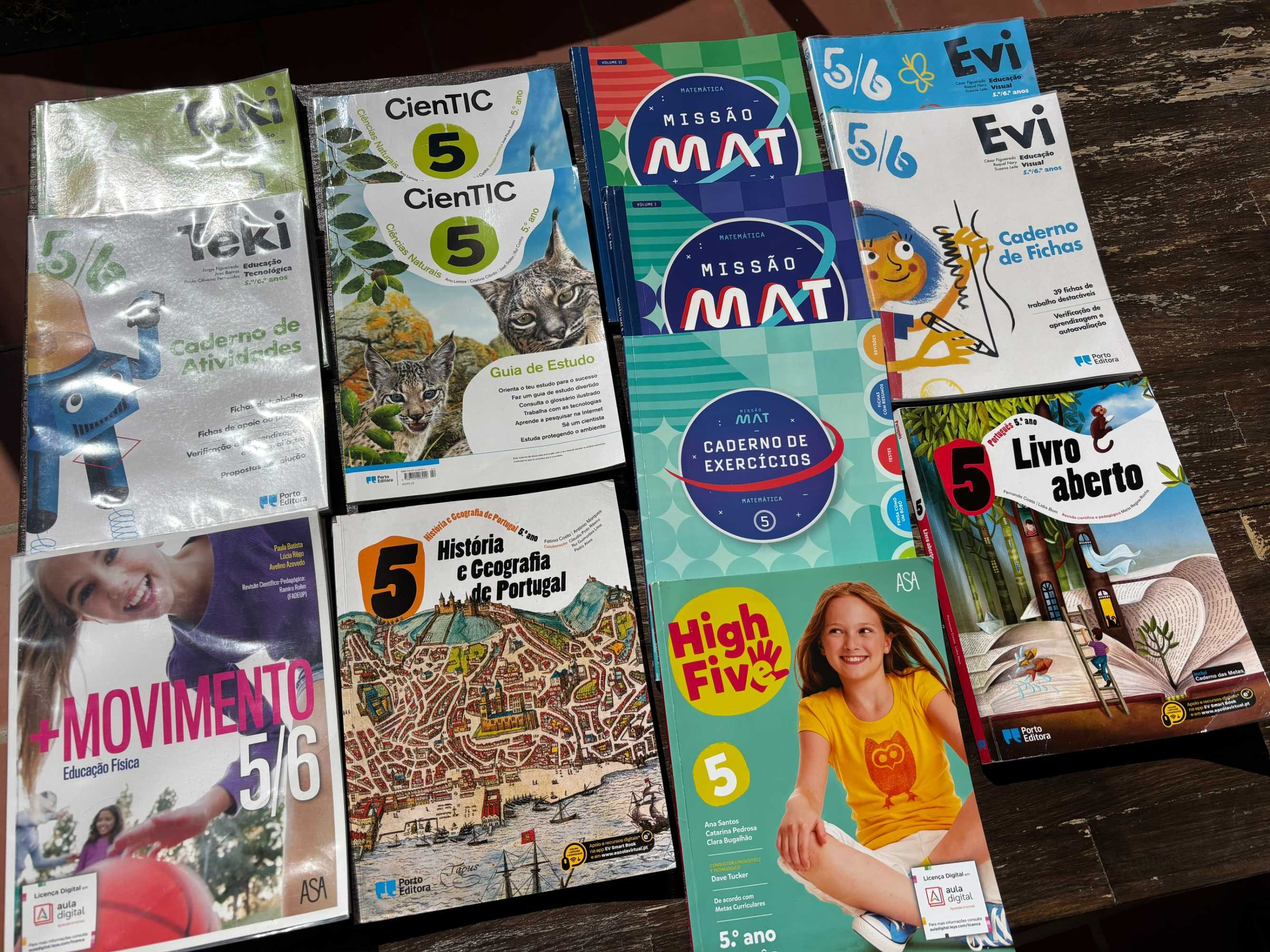 Gratis - Livros escolares 5 -6 ano, usados meio ano e em bom estado.