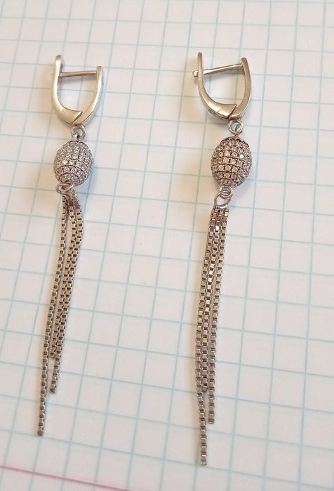 Сережки з каменями. Срібло 925 проба. Вага 6,59 г