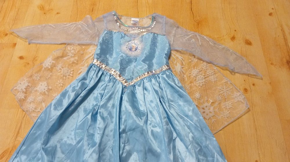 Elsa frozen kraina lodu sukienka strój karnawałowy przebranie bal 128