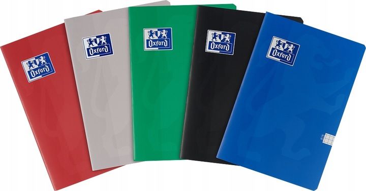 Zeszyt W Kratkę Komplet Zeszytów Xxl Oxford 4 + 1 Kolor Gratis A5 60 K