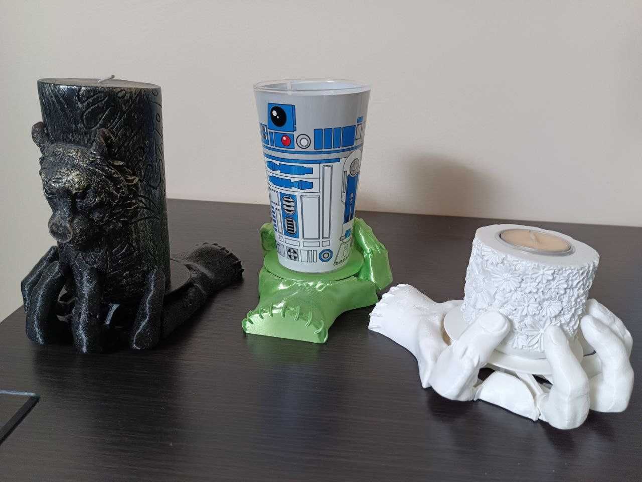 Podkładka ręka 3D zaciskająca się pod świeczkę , kubek , szklankę, etc