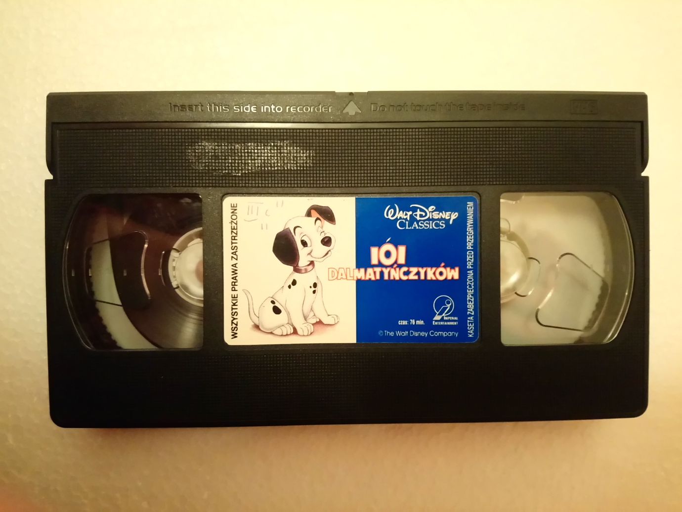 Kaseta VHS 101 Dalmatyńczyków, bajka Disneya, 76 minut