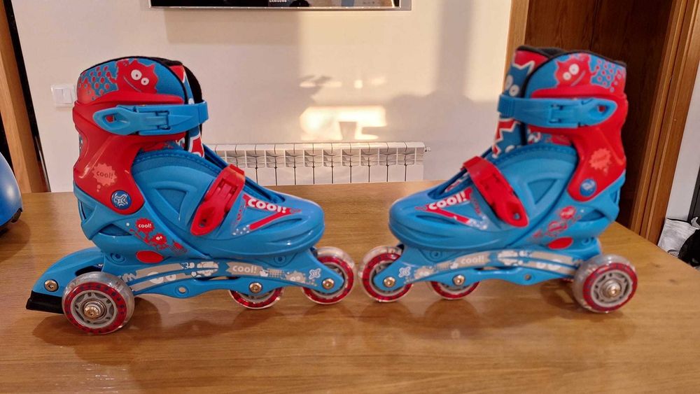 Conjunto Patins Extensíveis (31-35) Azuis Menino