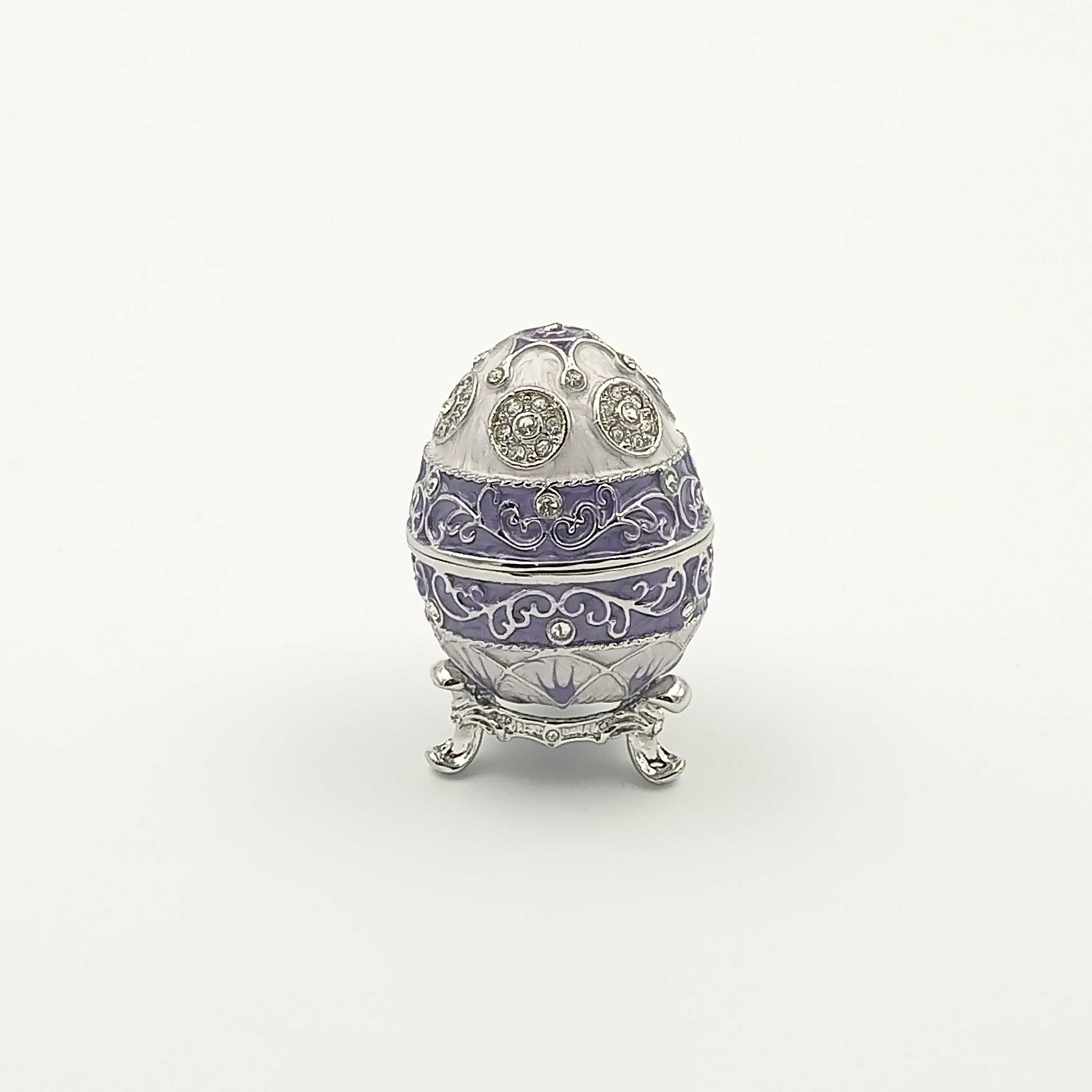 Jajko jajo faberge pojemniki szkatułka fioletowe styl arbeska