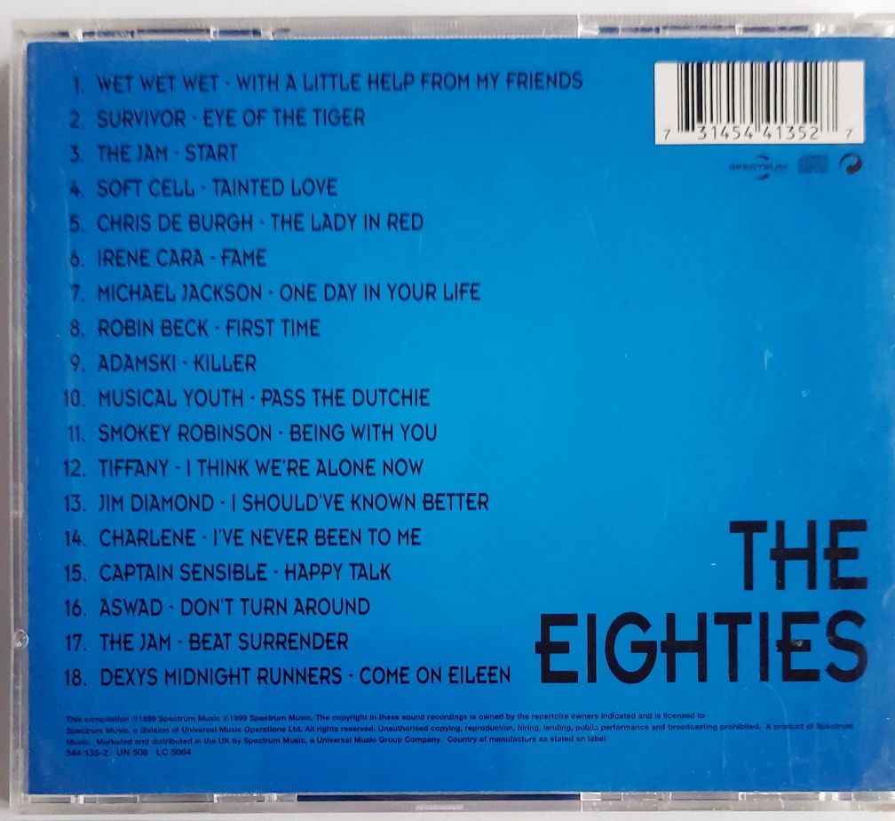 No.1's Of The Eighties 1999r Adamski Chris De Burgh Michael Jackson